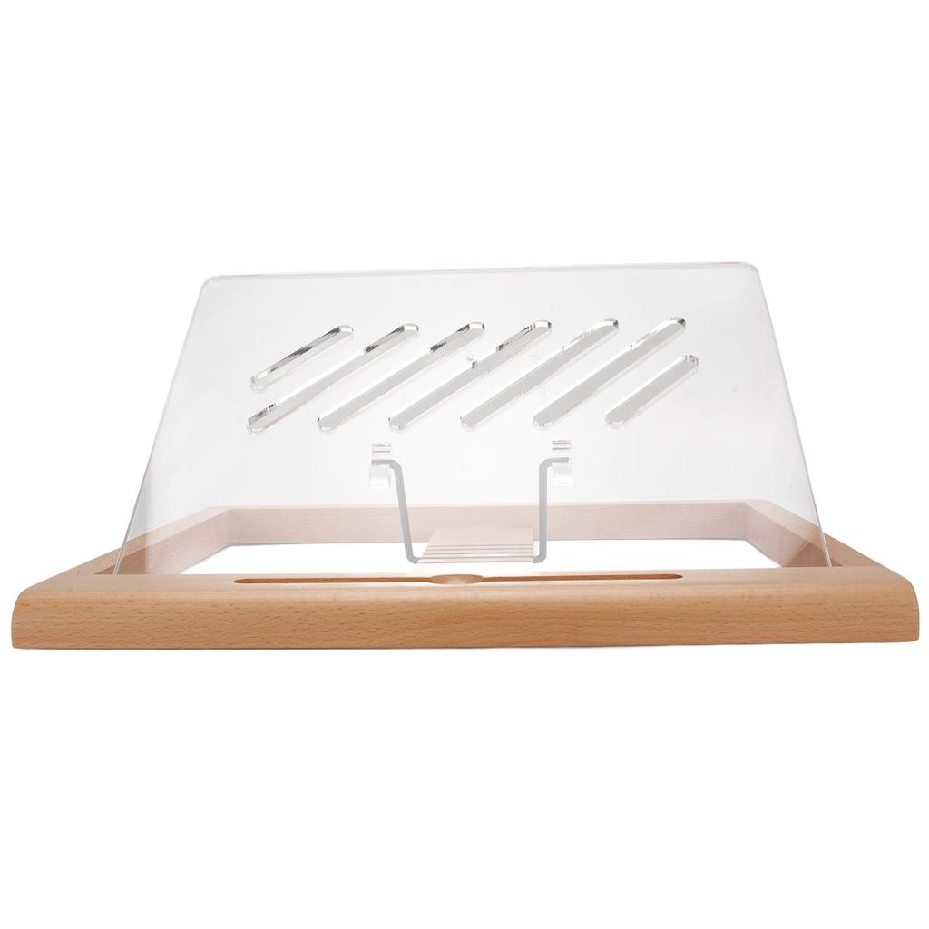 Tablet Stand with Pencil Slot 5 Angles Settings Wood Desk Tablet Holder for Drawing Reading Typing