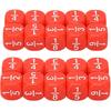 Fraction Dice, 20Pcs Multi Faceted Math Fraction Dices Fraction Dice Class Set Table Game Accessories for Kids Math Practice (Red)