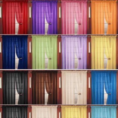 Decorative Colorful Floral Tulle Door Window Curtain Sheer Valances Tulle