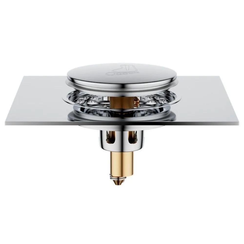 

Stainless Steel Press-Type Floor Drain Pop Up Bounce Square Shower Foot Floor Drain Removable Anti-odor Sewer Floor Strainer срібний