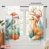 2pcs,2D Plane Printing Popular Curtain Panels Cute Festive Christmas Animals (3) Versatile 100% Polyester (without Rod) Gifts