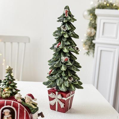 Christmas Tree Figurine Desktop Ornament Gift Collection Statue Sculpture