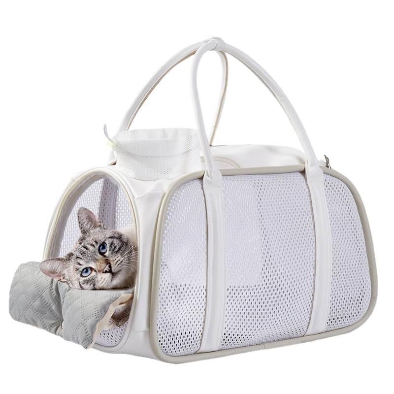 Borsa da Trasporto per Animali Domestici in Materiale PU per Gatti e Cani Piccoli Borsa da Viaggio Portatile per Proprietari di Animali Domestici