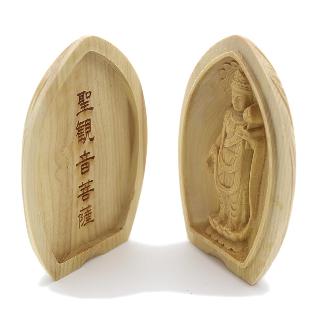 special Buddhist statue incense container Buddha Guardian deity Body protection Width boxwood wood carving 17572 Kurita's [Guardian deity] Seigan-in