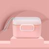 Milk Powder Storage Box PP Shell BPA Free Portable Baby Milk Powder Container Box with Lanyard Pink