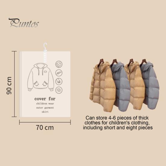 Vacuum Compression Garment Bag Hook Hanging Style Clothes Storage Bag Clothing Dust Cover Organizing Bag
