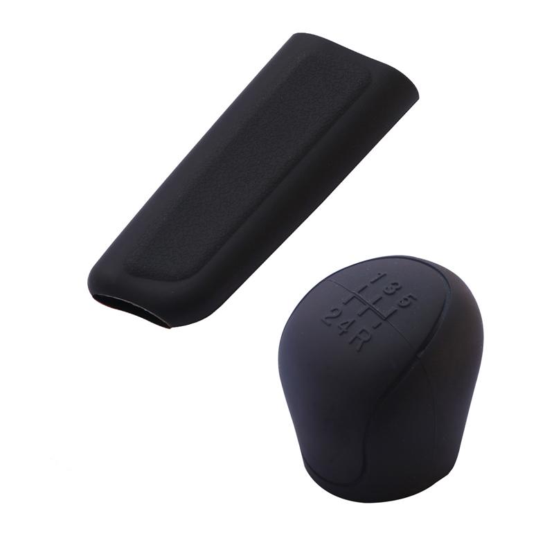 2Pcs Car Silicone Gel Gear Knob Cover Head  Car Gear Cover Non-slip Handbrake Shift Knob Silicone Protectors Hand Brake Covers