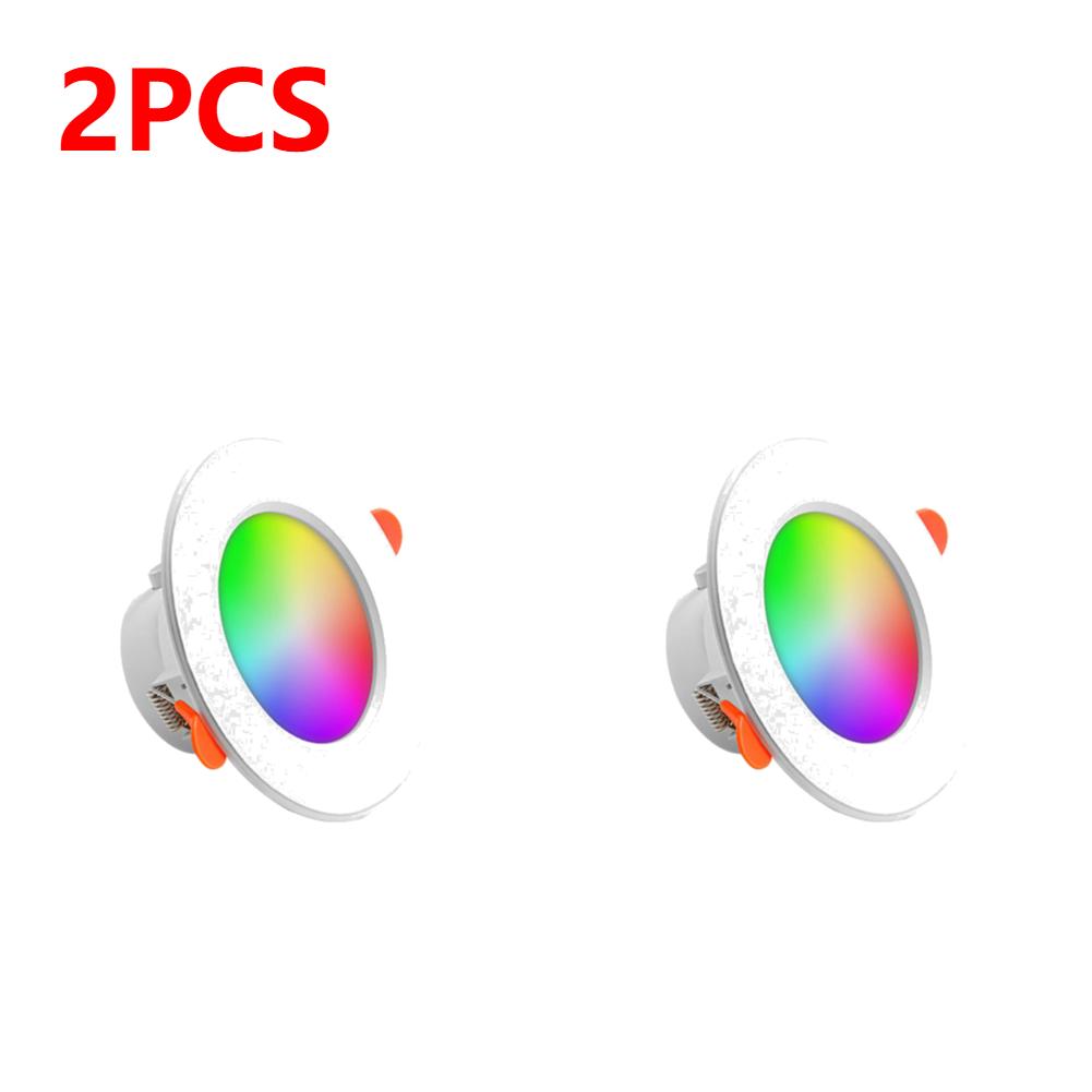 1-12pcs 10W Smart LED Downlight Bluetooth-Compatible Recessed Ceiling Lamp Dimmable Round Panel Light for Living Room Decor