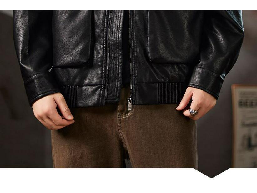 Men's High-End Retro PU Leather Motorcycle Jacket - Autumn Cool, Loose Lapel Coat