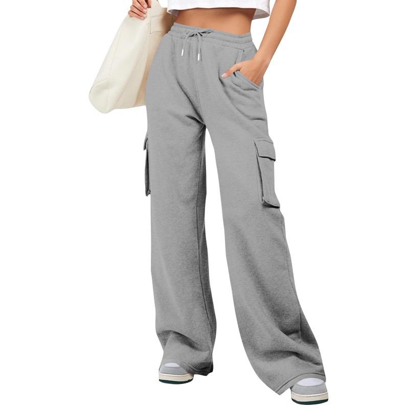 Womens High Waist Drawstring Cargo Sweatpants Casual Loose Long Pants