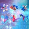 1 Set Origami Paper Stars Pattern Gradient Cut Free DIY Double Side