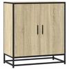 VidaXL Buffet chêne sonoma 68x35x76 cm bois d'ingénierie et métal, armoire de rangement, meuble d'entrée, meuble d'appoint 848965