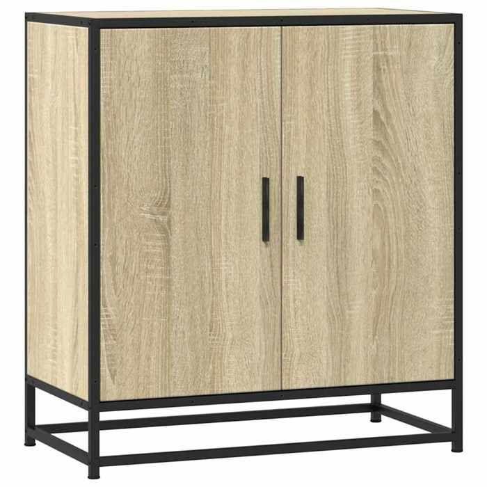 VidaXL Buffet chêne sonoma 68x35x76 cm bois d'ingénierie et métal, armoire de rangement, meuble d'entrée, meuble d'appoint 848965
