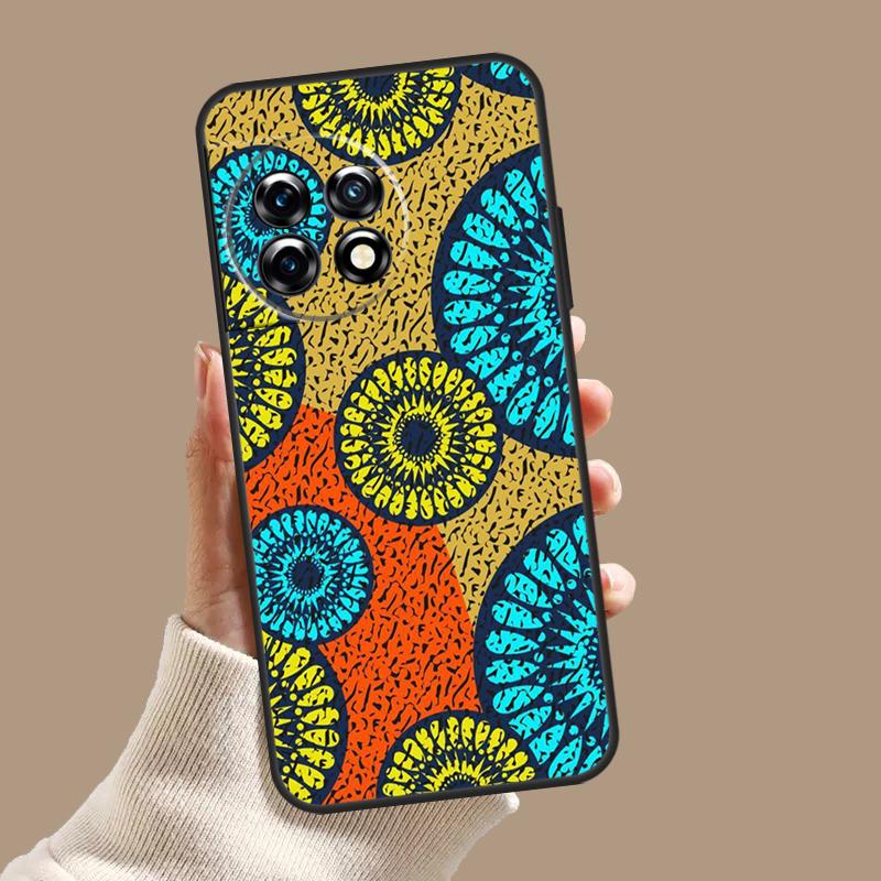 Étui en Tissu à Motifs Wax Africain Pour OnePlus Nord CE 5 2 3 4 Lite N20 N30 OnePlus 15 13 12 11 9 10 Pro 13R 10T 13T Coque