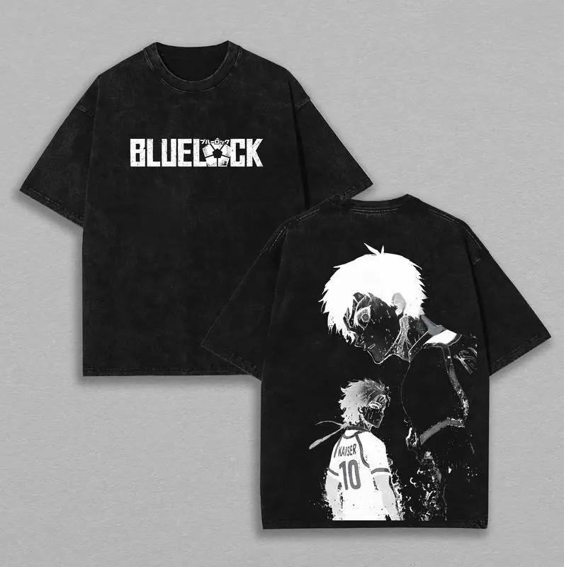shirts KAISER x ISAGI Blue Lock Anime Double Printed Vintage Tee Unisex