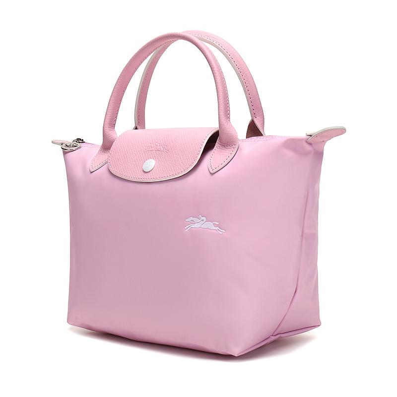 Longchamp Le Pliage Club 23 Solid Color Short Handle Foldable Fabric Canvas Tote Bag Women tote bag Pink 1621619P36