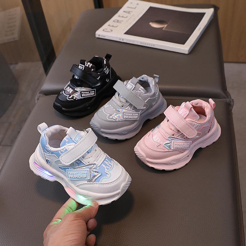 Fashion Girls' Shoes Soft Soled Boys Casual Shoe Anti Slip Kids Shoe Simple Girls Sports Shoes Comfor Child Luminous Shoe