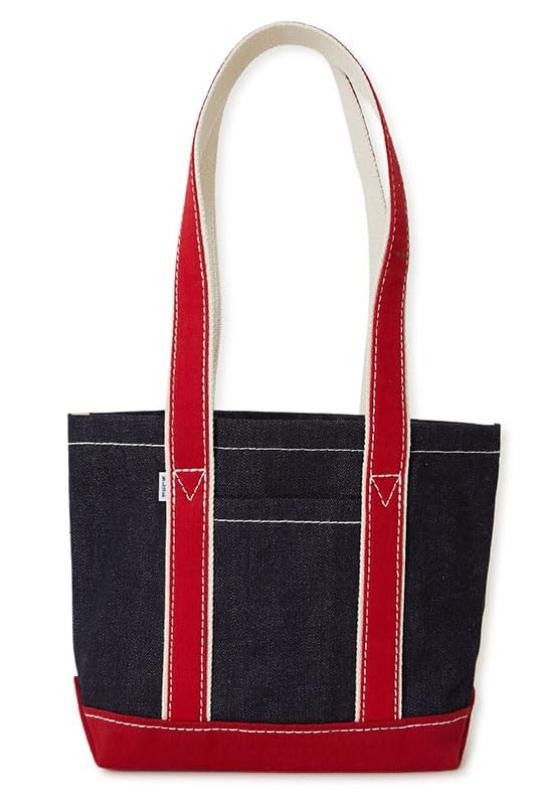 [BLUE BLUE] BG0008 Джинсовая сумка-тоут из денима Supima с кромкой, Размер Маленький (Индиго)