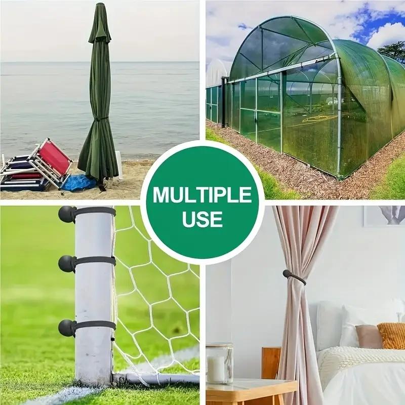 30er oder 50er Packung 6-Zoll Schwarze Spanngummis mit Kugeln, Strapazierfähige Nylon-Zurrgurte für Planen, Zelte, Fracht, Wohnmobile