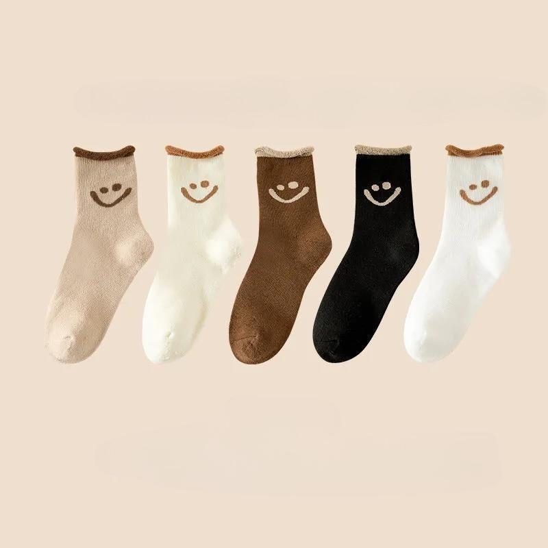 3 Pairs Women's Mid-tube Socks Ankle Socks Vertical Stripes Spring and Autumn Socks Sports Cotton Socks