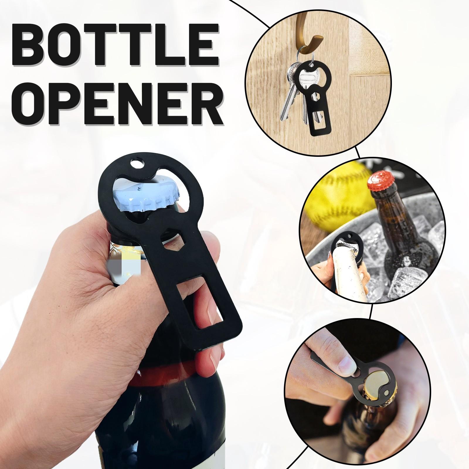

2 Pcs Bottle Opener With - Coating, Portable Stamped Steel Bottle Opener, Beer Bottle Cap Opener Keychain For Bartender, Bar, Kitchen, Outdoor, Etc. One Size
