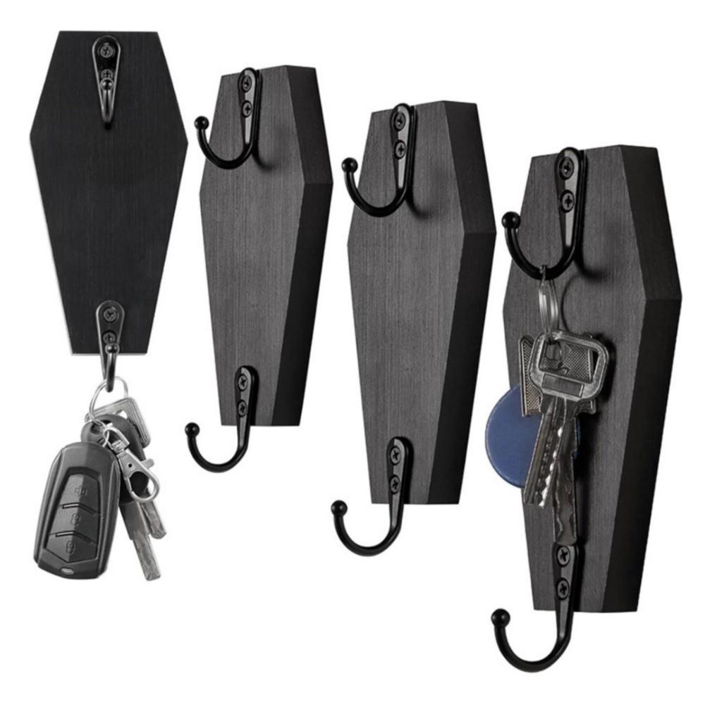 Wooden Wall Mounted Hanger Punch Free Door Storage Hook Wood Door Hanger Hooks Entrance