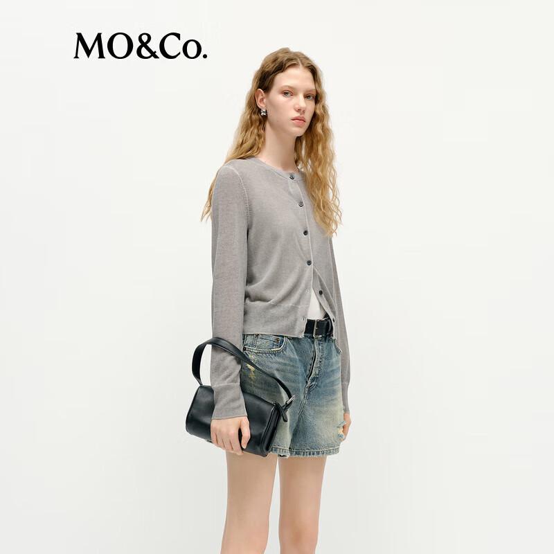 MO&Co. Washed Heather Knit Cardigan