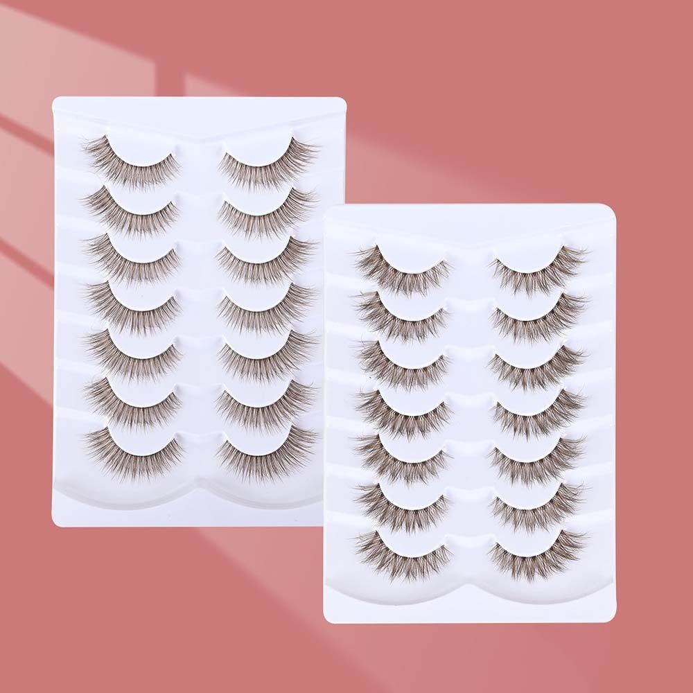 Clear Stem Simulation Eye Eyelashes 3D Curled False Eyelashes  Daily Party and Holiday Stage