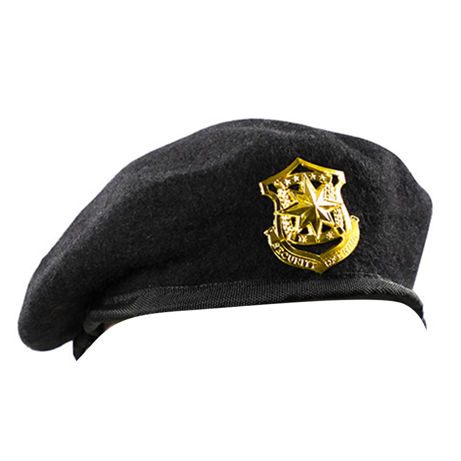 

Шерстяной берет с вышивкой, аксессуары для униформы охраны, капитан, профессиональные фуражки капитана охраны, аксессуары для косплея T3