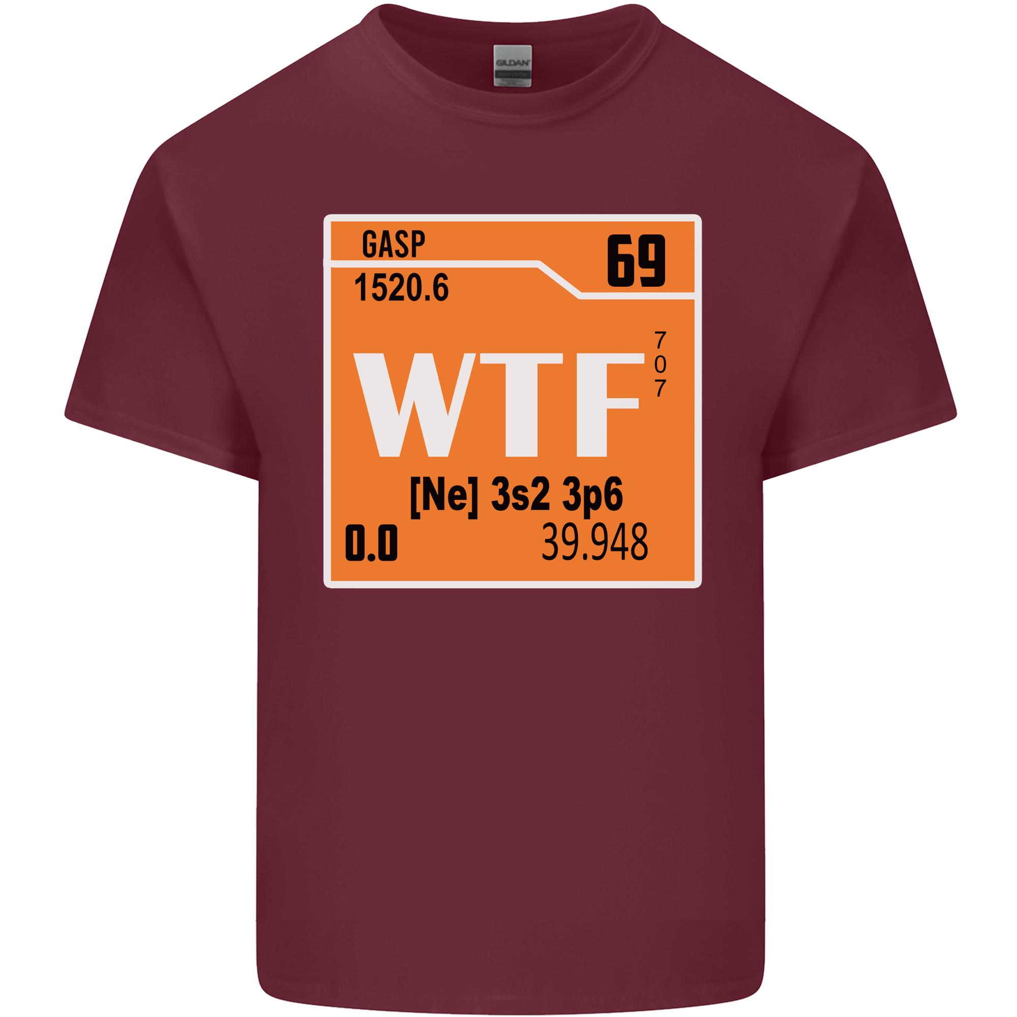 WTF Periodic Table Chemistry Geek Funny Unisexs Light Cotton TShirt S