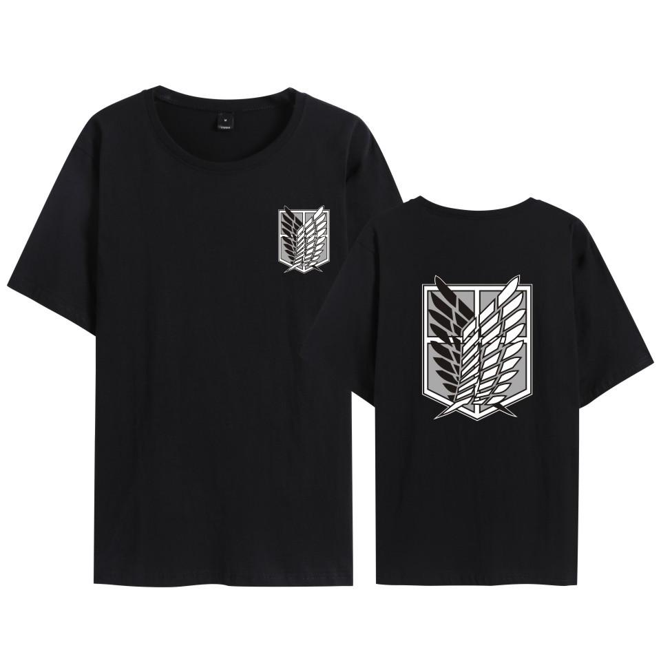 Attack on Titan Survey Corps Wings of Freedom T-Shirt - Mikasa & Eren Short Sleeve Jacket