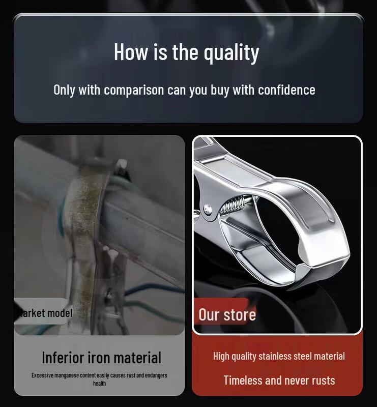 Große 12cm winddichte Wäscheklammern aus Edelstahl, 12er-Pack