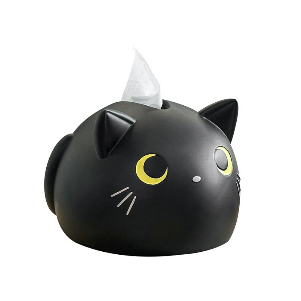 

Sleeping Sitting Cartoon Cat Model Toy Doll Toy Tissue Storage Box Home Decoration чёрный