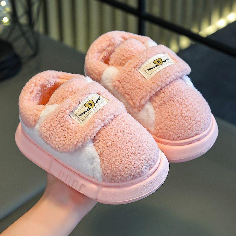 Barnetøfler i bomull Tegneserie Søt Hjem Varm Sklisikker babypels Tøfler Mote Hjem Myke tøfler