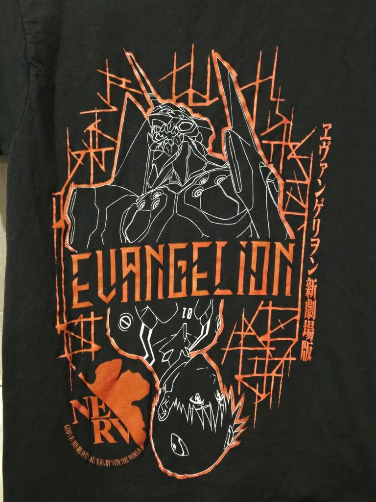 Evangelion Anime Shirt Size XS Black Double Sided Unisex T-Shirt