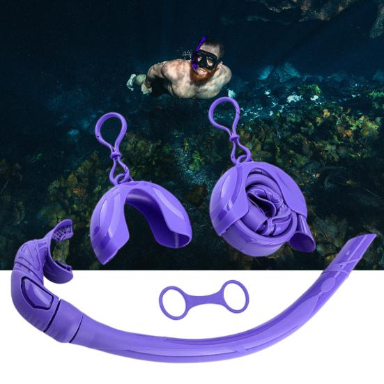 Snorkel Tube Collapsible Ergonomic Mouthpiece Comfortable To Use Quick Release High Stability Oxygen Supply with Compact Storage Case Roll Up
