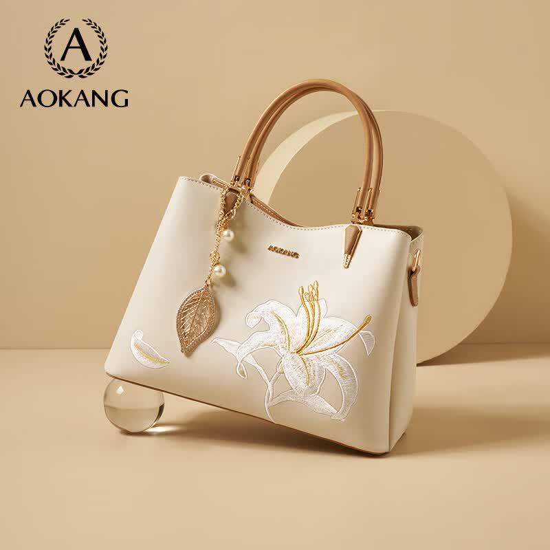 Aokang Chic Chinese Style Embroidered Crossbody Handbag