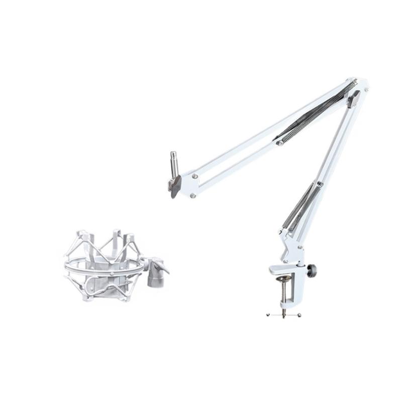 Adjustable Metal Microphones Scissor Arm Stand Foldable Shock Mount for Recording and Live Streaming