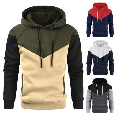 Autumn Winter Men's Sweatshirts Hoodie Warm Sweatshirt Fashion Color Blocking Men's Hooded Jacket Hoodies