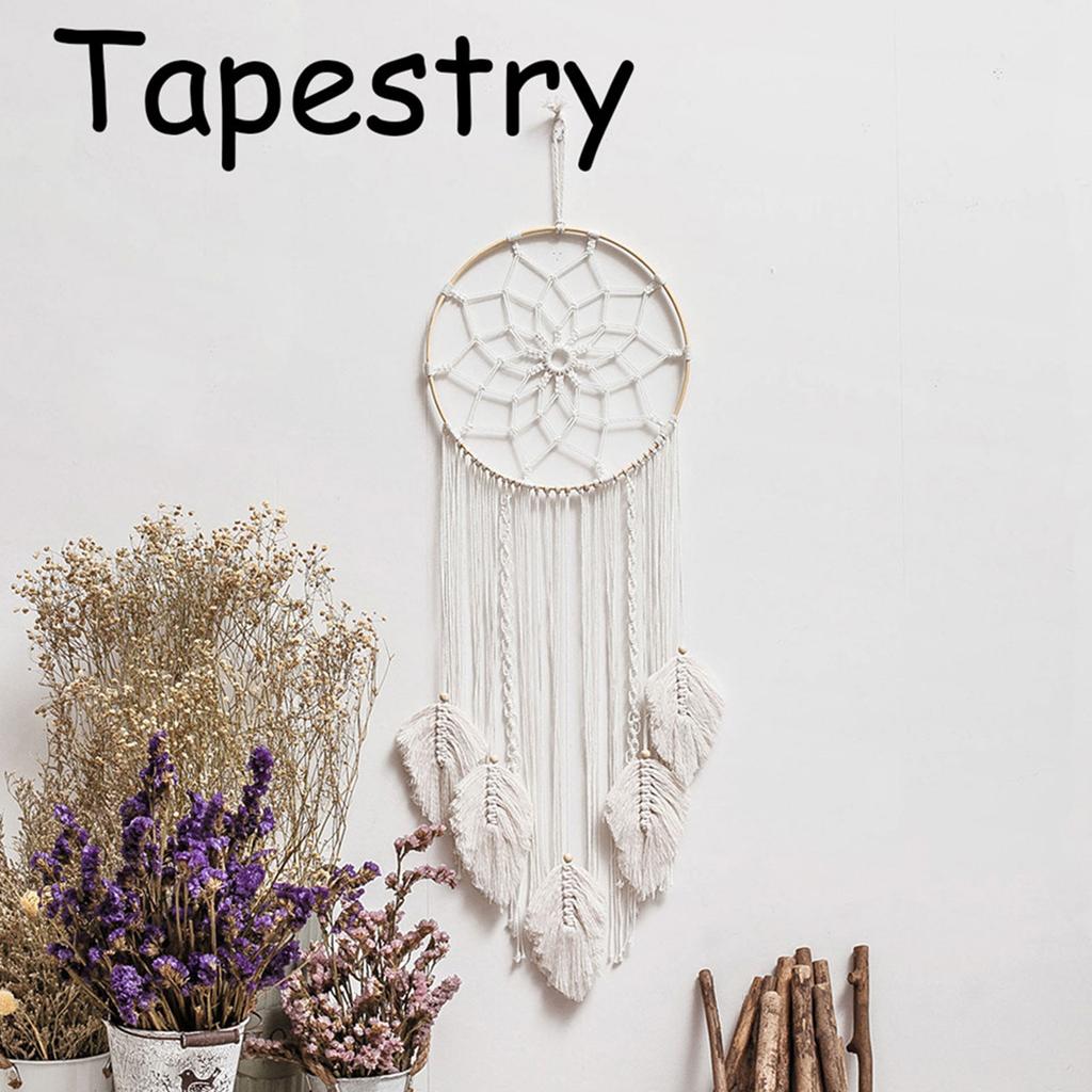 Creative Leaves Hand Woven  Cotton Tapestry Home Decoration Wall Hanging Indian  Net