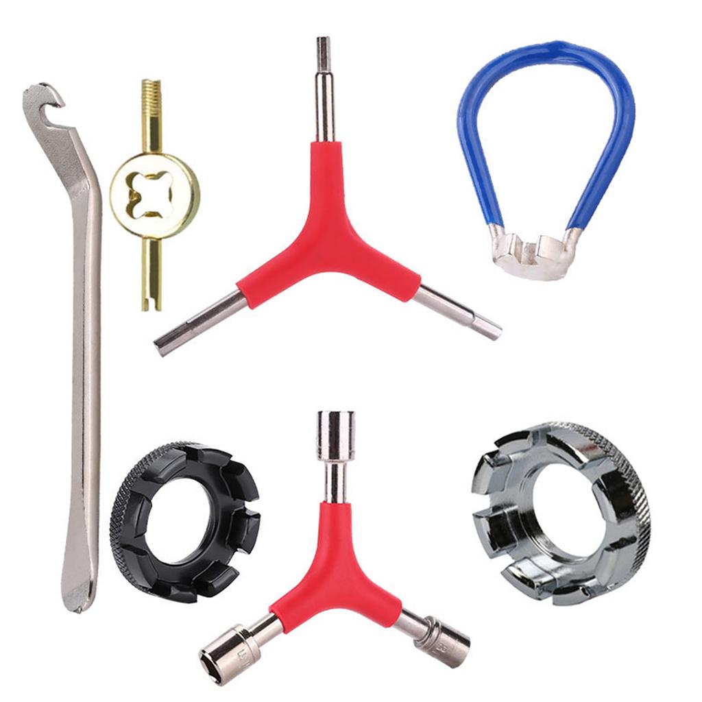 Bicycles Spoke Wrench Portable Bike Spoke Adjustment Tool Tire Lever Cycling Pocket Tool Bicycles Rims Truing Tool