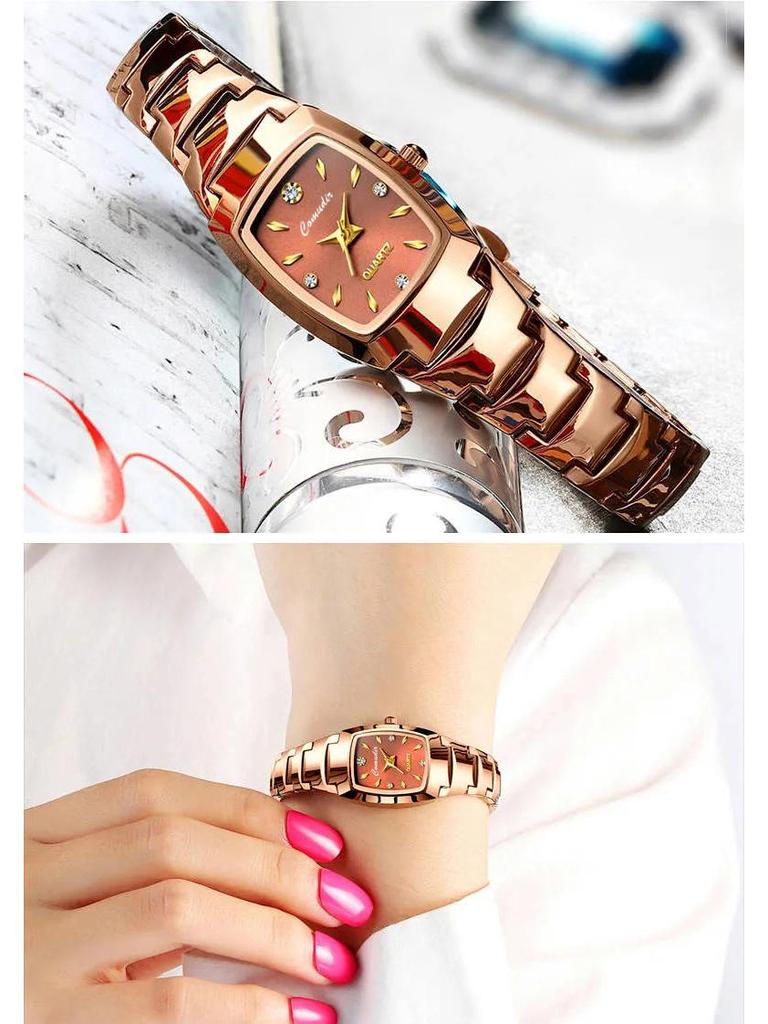 Women's Waterproof Tungsten Steel Quartz Watch with Small Dial