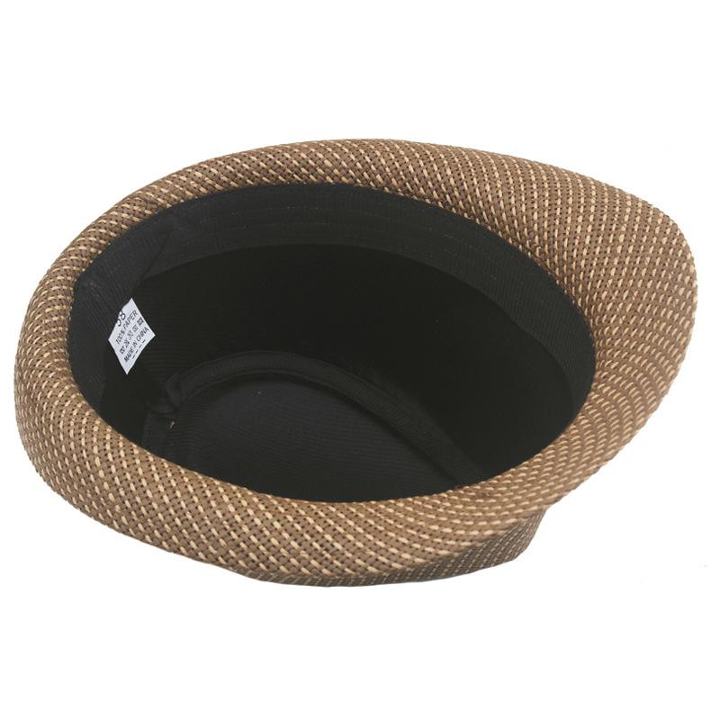 Jue Hat Sommer-Strohhut für Herren mittleren Alters und älterer Herren, britischer kleiner Zylinder, Outdoor-Sonnenschutz, Gentry-Hut