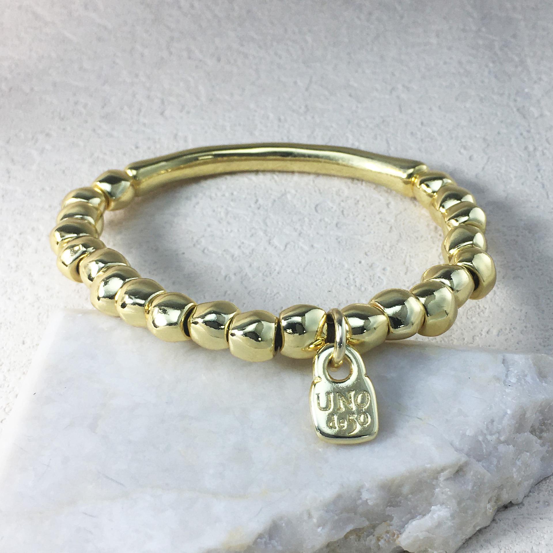 Uno de 50 Irregular Silver Bead Bracelet - European & American Cross-Border Fashion Accessory
