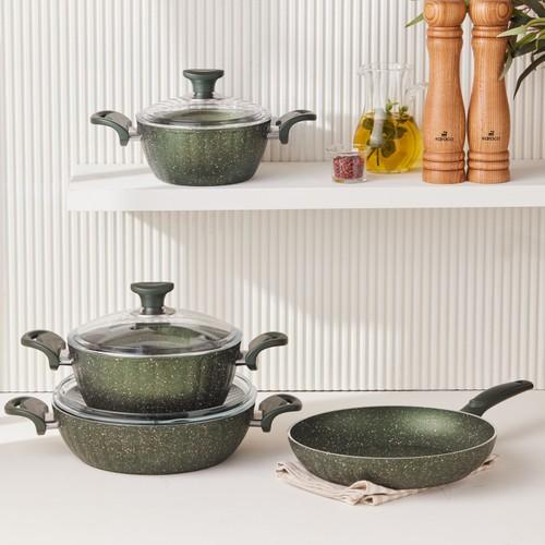 

Cookplus Biogranit Dream Набор посуды из 7 предметов, зеленый