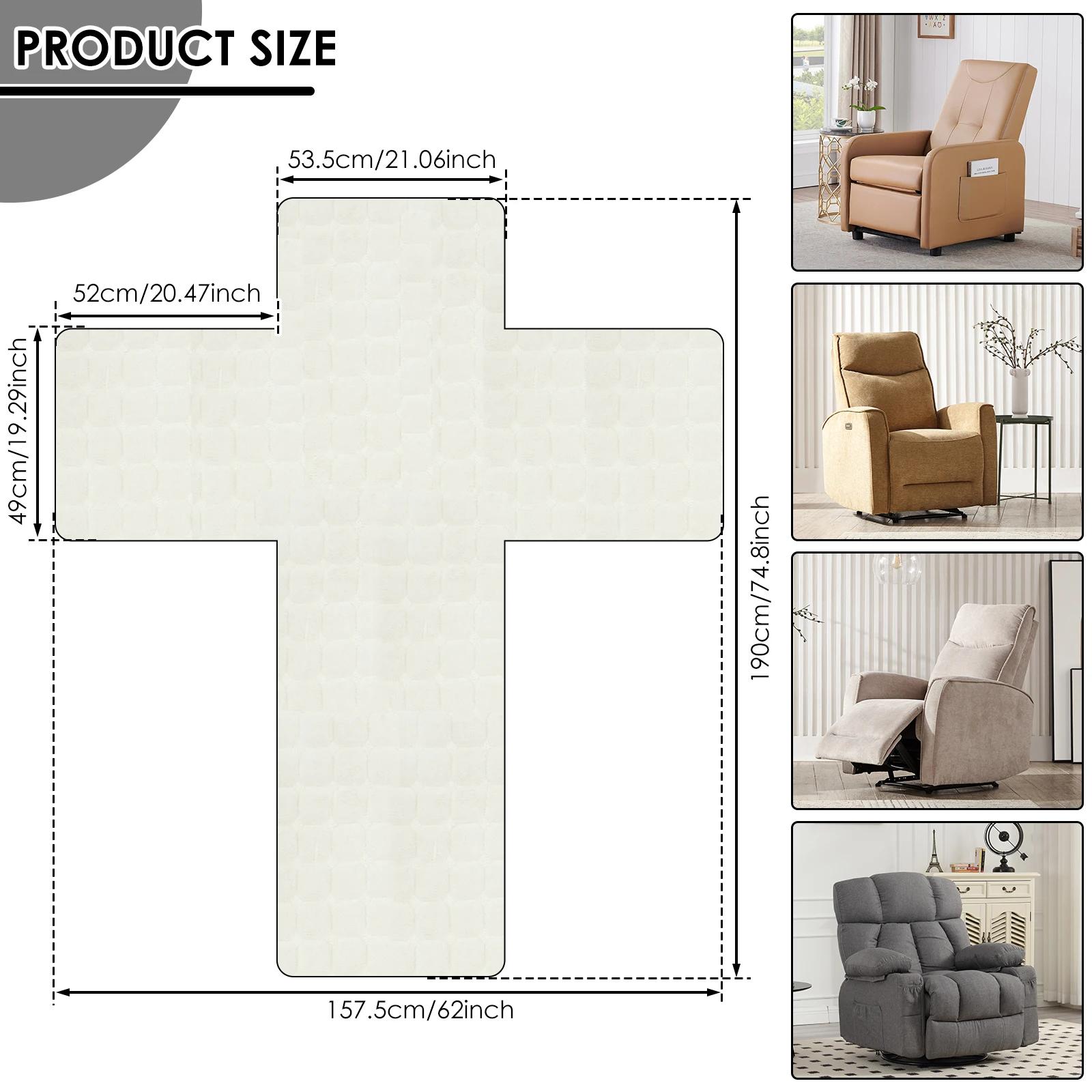

Recliner Chair Cover Plush Soft Single Sofa Cushion Protector with Pockets and Elastic Band Non Slip TV Chair Protective Cover 1Pc