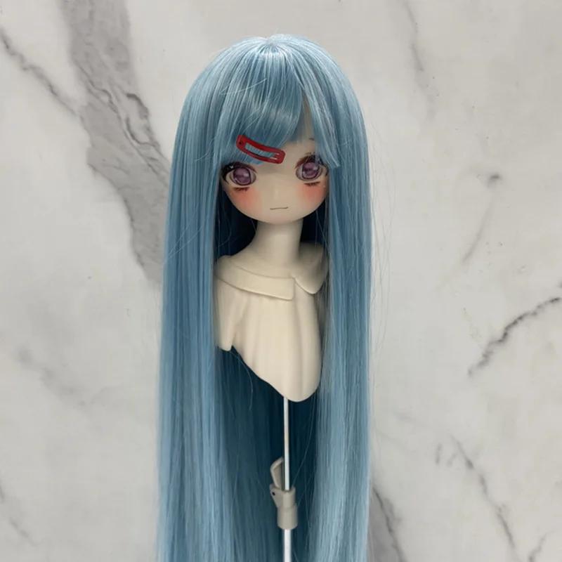 Neue Perücke für 13 & 14 & 16 BJD Puppen mit Pony Lange Gerade Perücke Mädchen DIY Make-up Zubehör