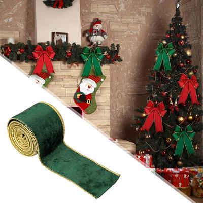 Weihnachtsband Atmosphäre Dekor 2,5 Zoll dekoratives verdrahtetes Rand Urlaub Satinband