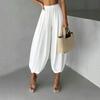 Pantaloni Harem Largi pentru Femei Pantaloni Balloon Ușori Aerisiți Talie Elastică Casual Confortabili cu Picior Lat pentru Purtare Zilnică