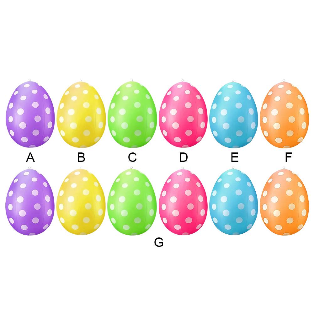 Easter Inflatable Egg Balloon DIY Egg Ornament Ball Wear Resist Colored Egg Balloon for Outdoor Garden Yard Lawn Pendant